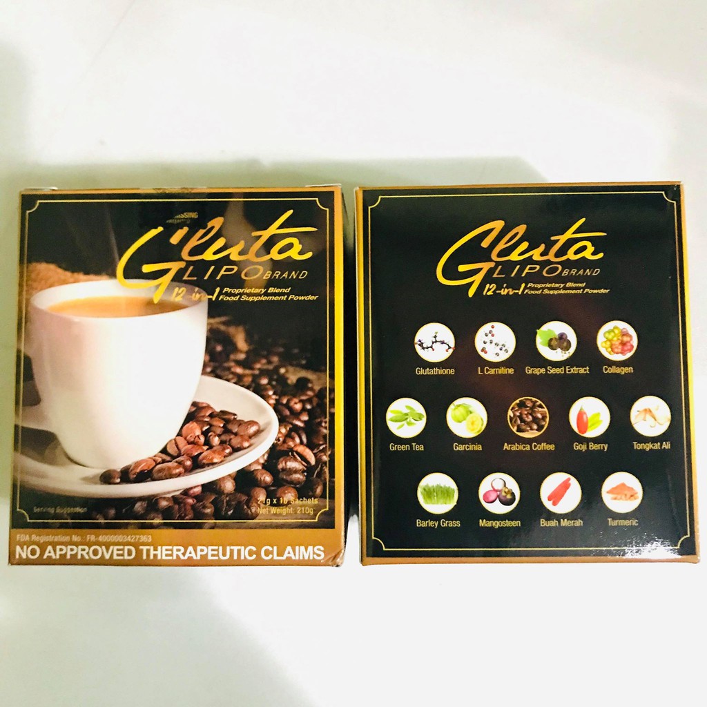 Gluta Lipo COFFEE by GlutaSpa includes 10 sachets Lazada PH