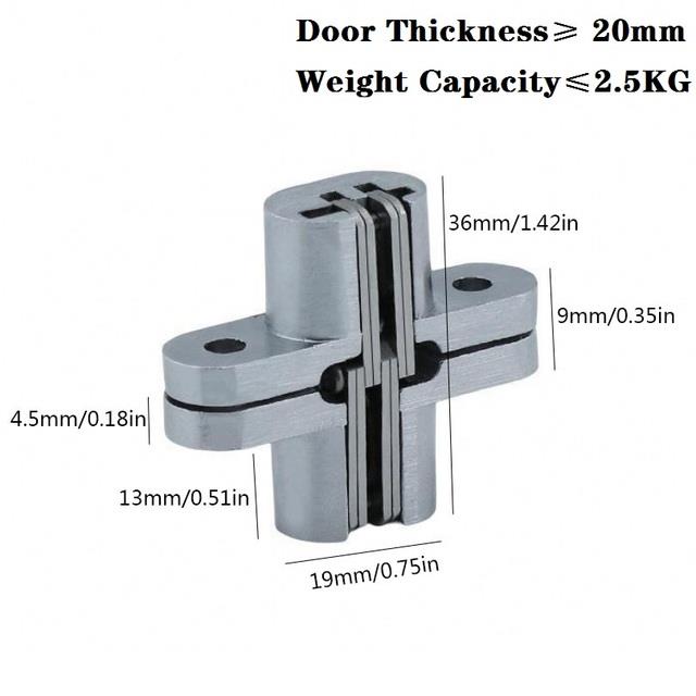 50x50mm Invisible Hinge 180 Degree Hidden Hinges Leaf Hinge