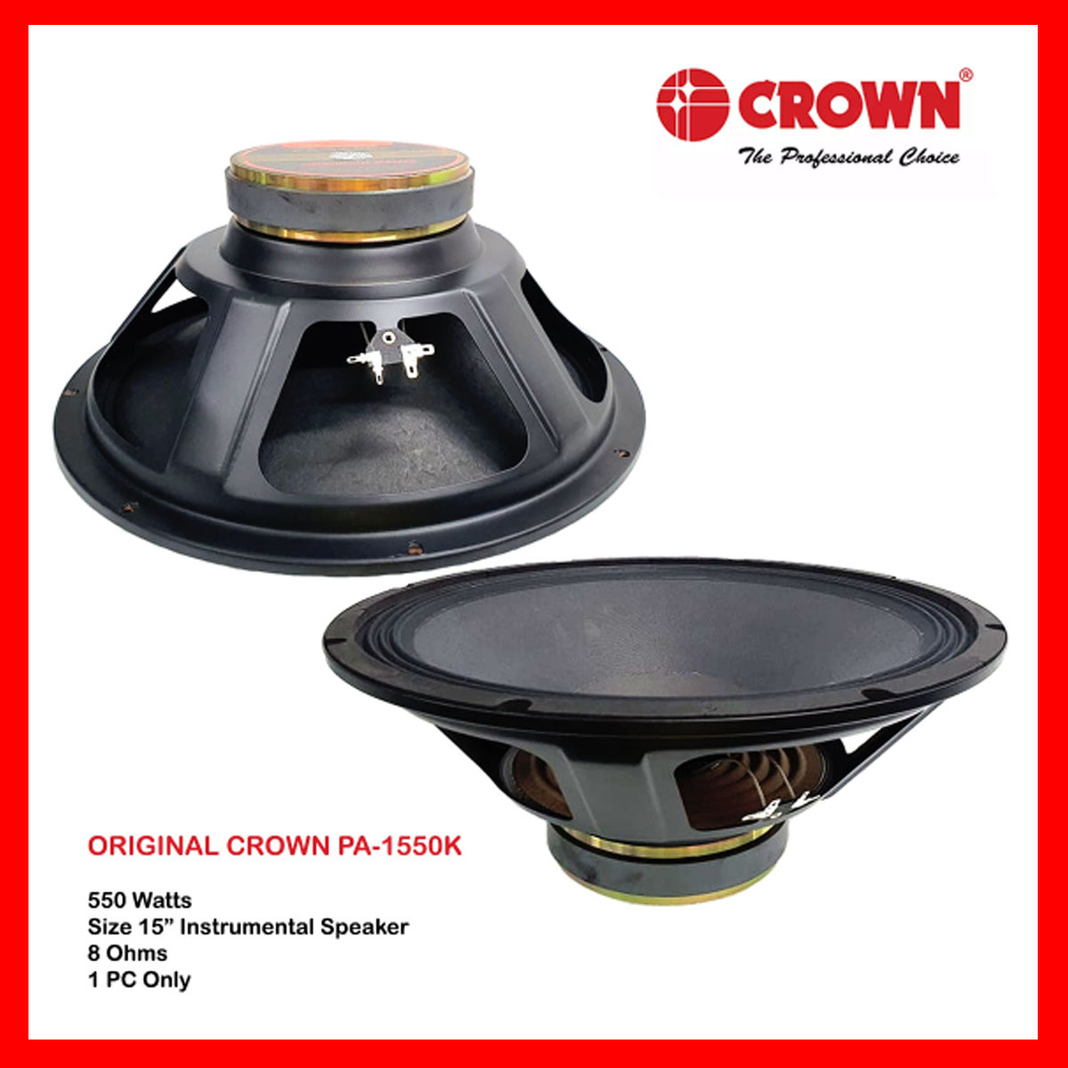 Crown Instrumental Speaker Pa 1550k 15 500watts Free Cover 15 Lazada Ph