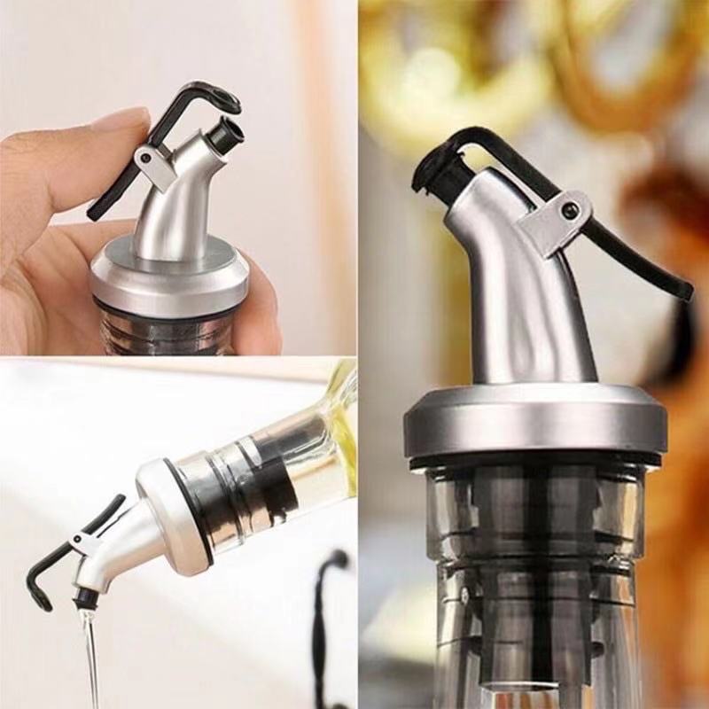 display08 Oil Sauce Vinegar Bottle Flip Cap Stopper Dispenser Pourer Faucet Kitchen Tool Random Color 