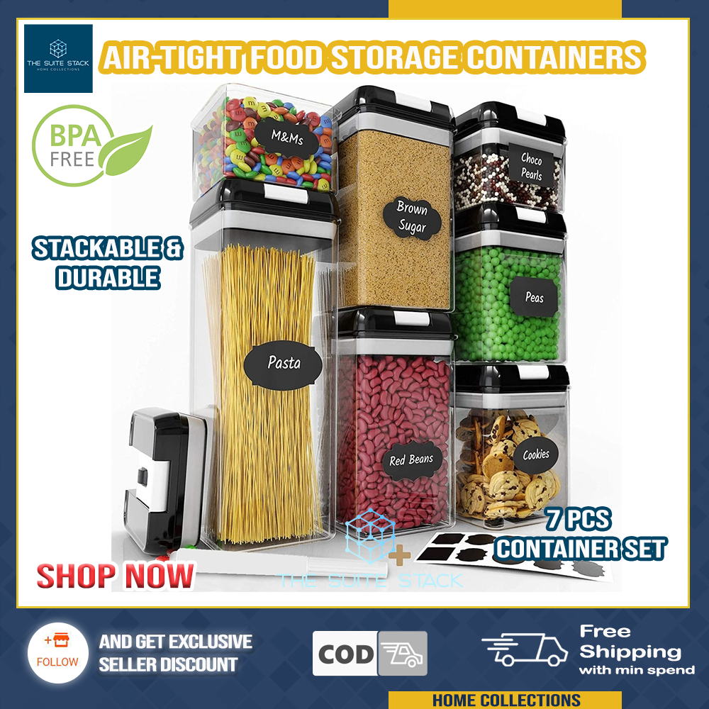 The Suite Stack - Air-tight Food Storage Containers 7 Piece Container ...