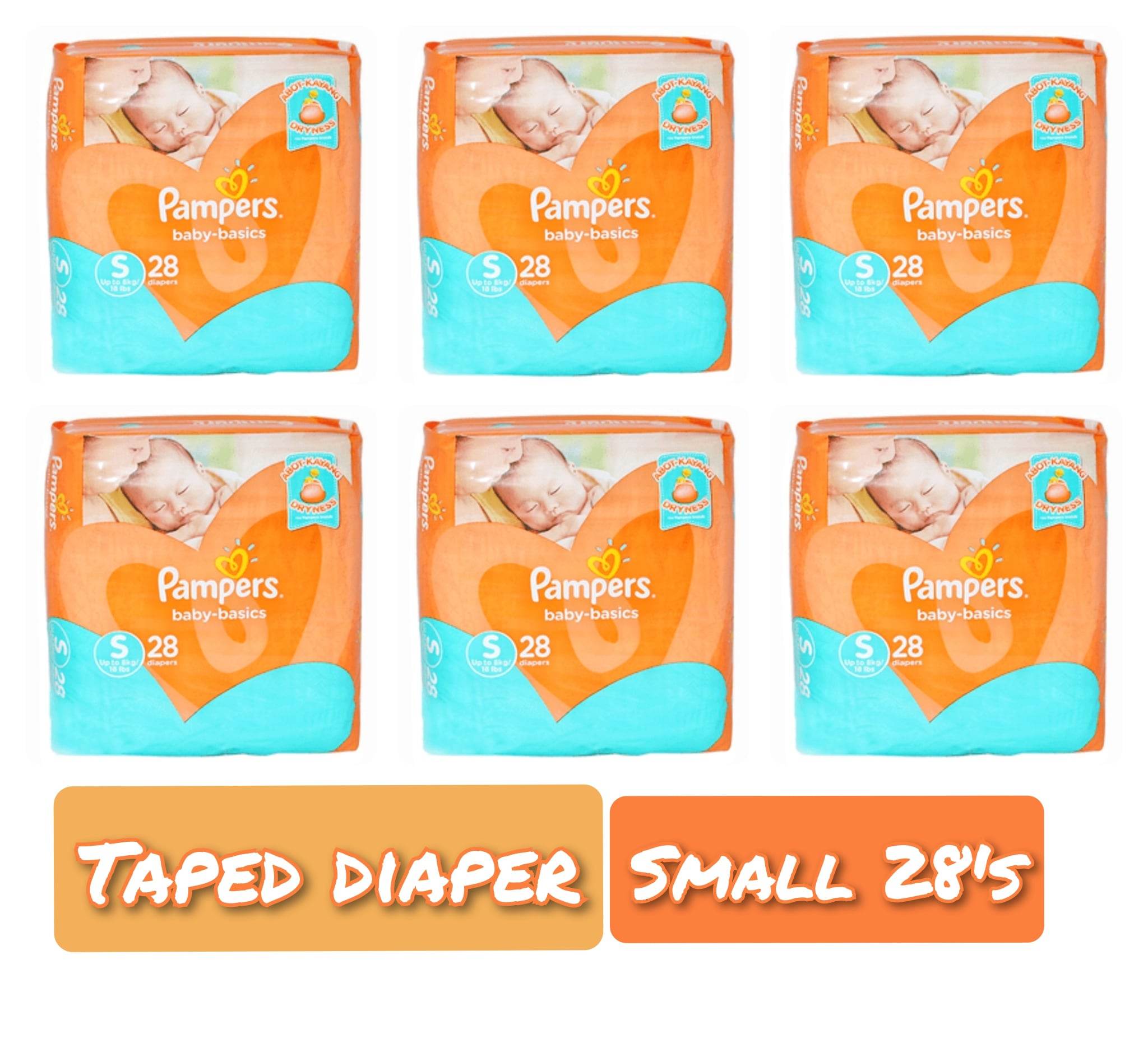 Pampers Baby Basic Taped Diaper Small 28's by 6 Packs( 168pcs ) Lazada PH