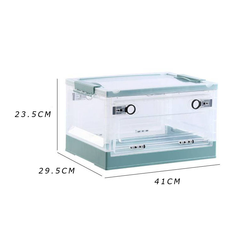 (SMALL) Foldable Plastic Storage Boxes with Latching Lids & Wheels