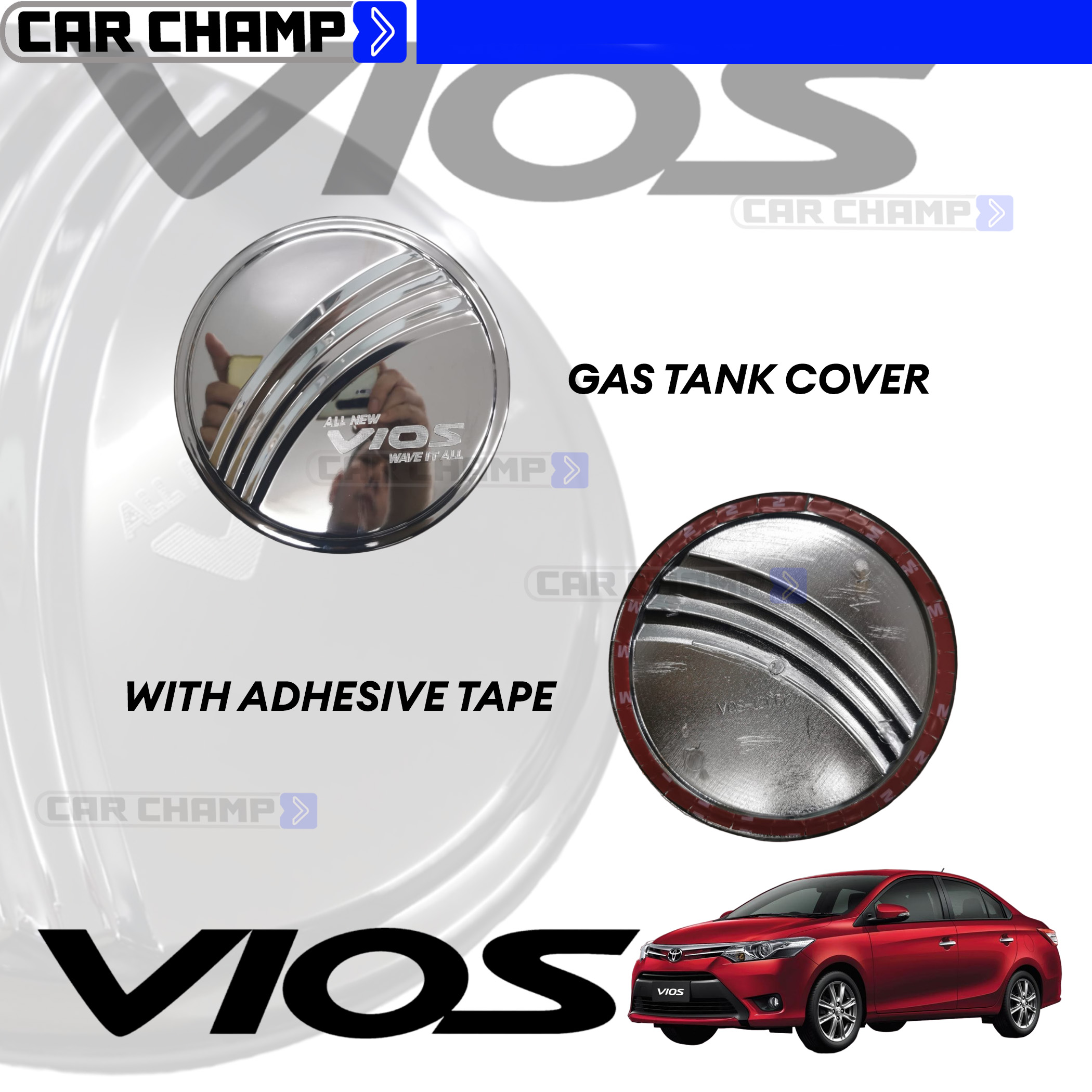 Toyota Vios 2014 - 2018 Gas Tank Cover Chrome 2015 2016 2017 ( Car