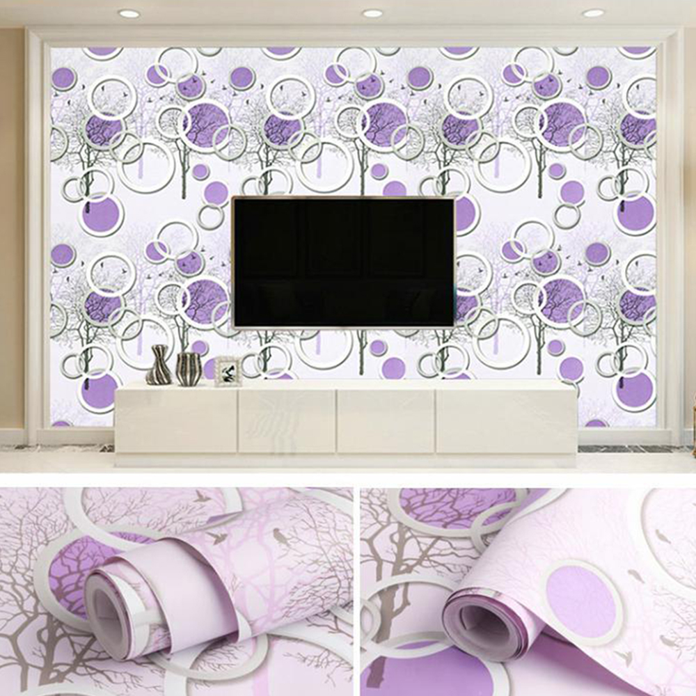 3d violet tree wallpaper sticker pvc wall decor for home living room