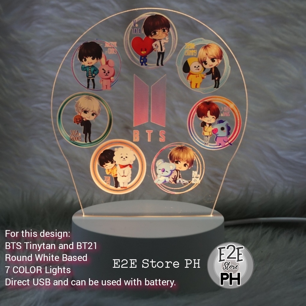 Leaf home decoration BTS Lamp Tiny Tan BT21 Jung Kook V Jimin Jin Suga