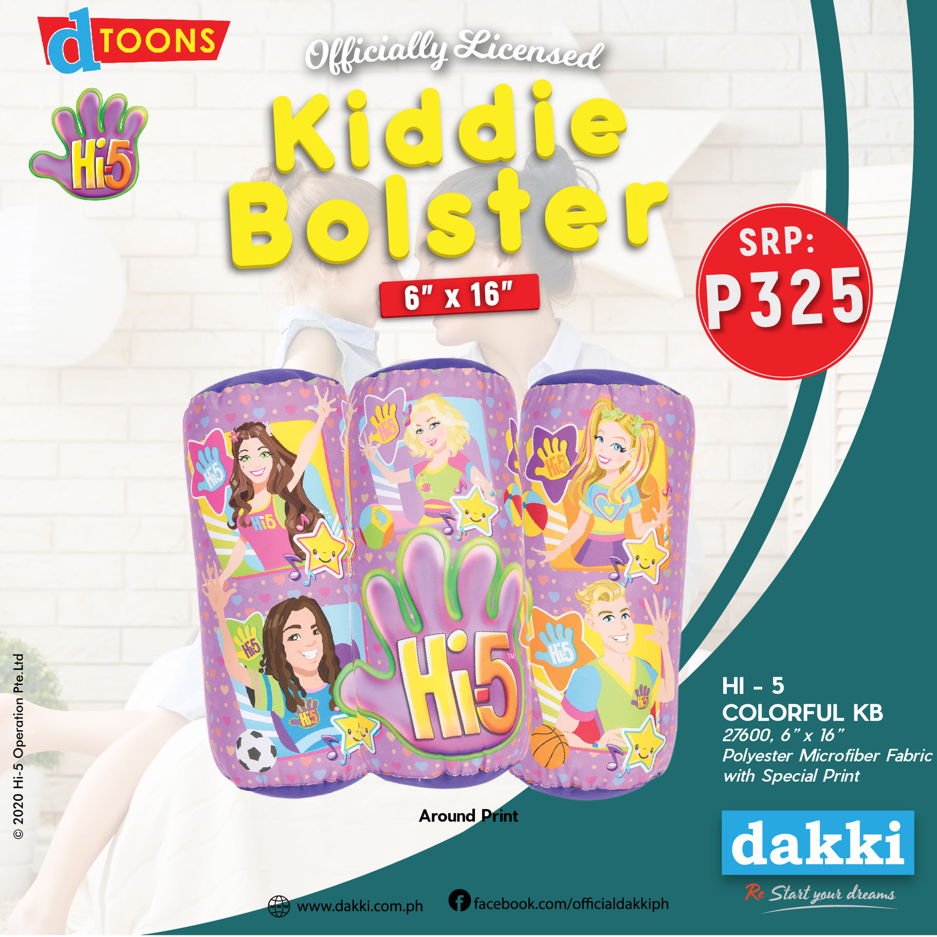 DAKKI KIDDIE BOLSTER PILLOW ( HIGH FIVE DESIGN) Lazada PH