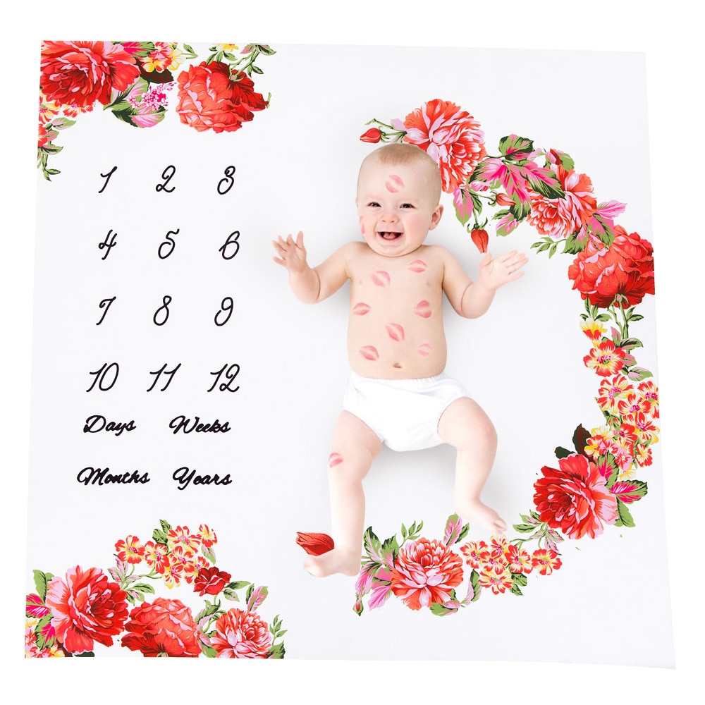 Bedding Baby Photography Props Infant Milestone Background Blanket ...