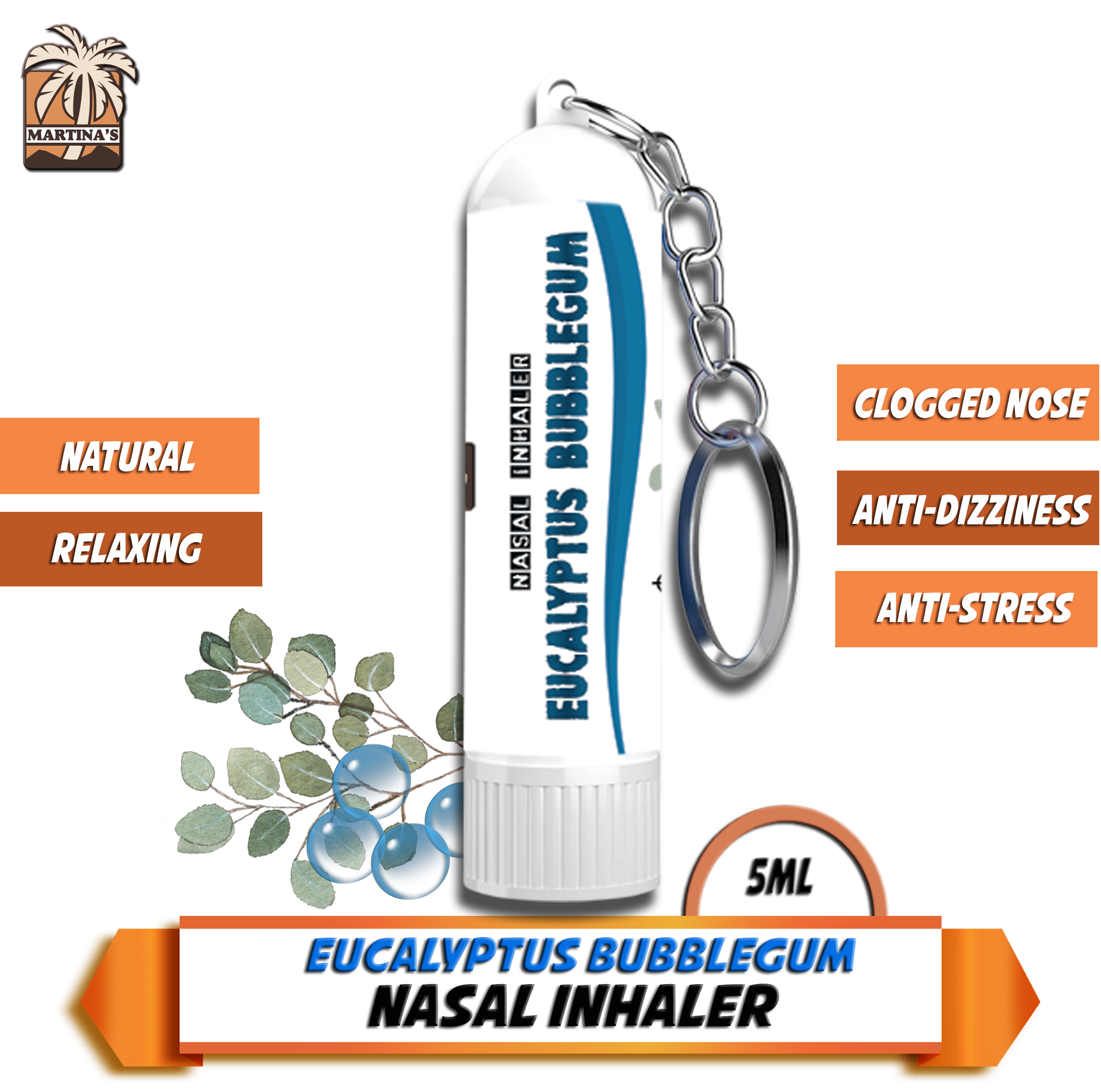 [ EUCALYTUS BUBBLEGUM NASAL INHALER ] Martina's Allergic Rhinitis