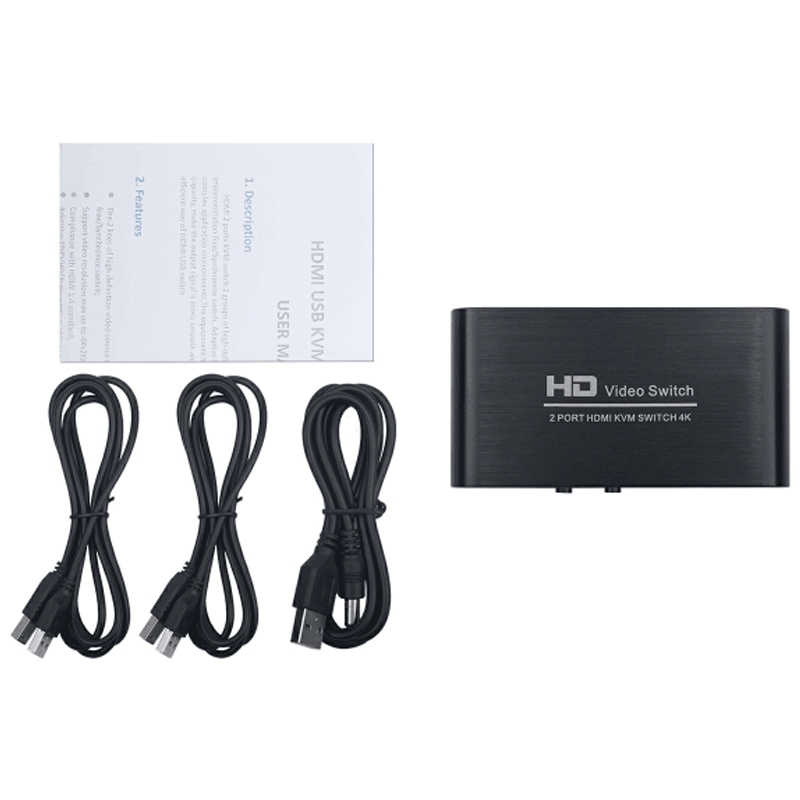 Bảng giá KVM Switcher, 2 Port High Speed KVM 4K HDMI Switcher for Sharing Monitor Keyboard Mouse Home, USB 2.0 Transmission, HDMI+USB Interface Phong Vũ
