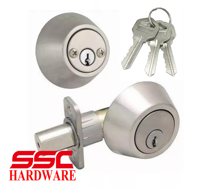 Black/ Brass /Stainless Steel Deadbolt Door Lock Copper Key Single