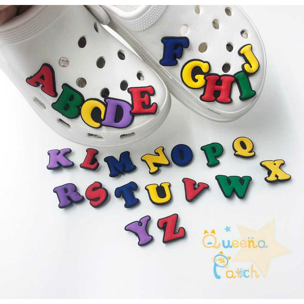 Jibbitz Colorful Alphabet And Numbers Charm Pins For Crocs Shoes/Bags