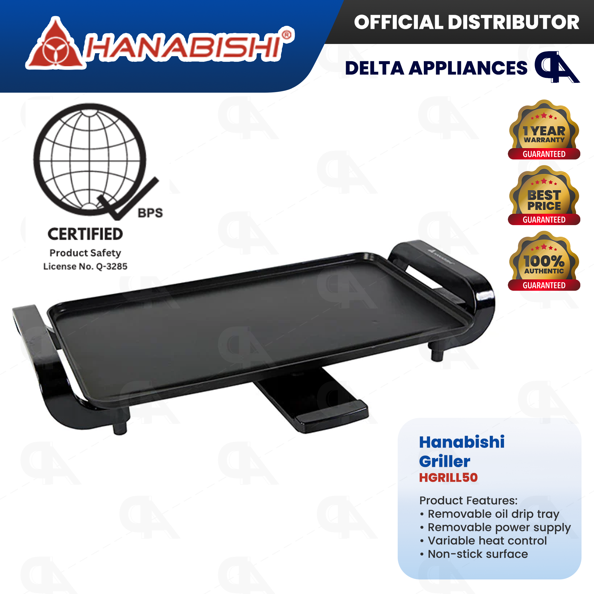 Hanabishi Electric Griller w/ Non Stick Surface Original w/ 1 Year ...