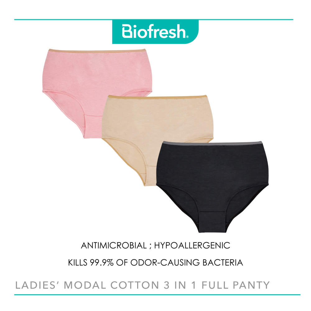 Biofresh Ladies' Antimicrobial Modal Cotton Boyleg Panty 3 pieces