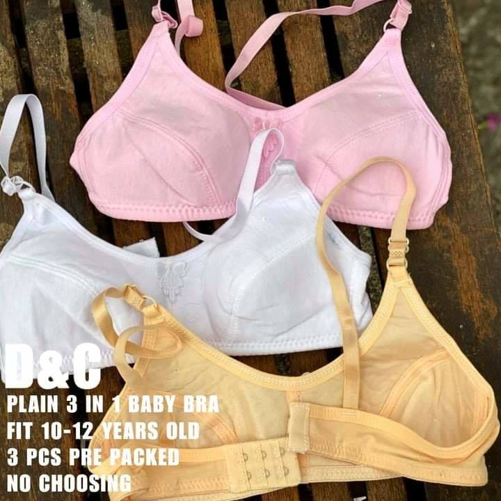 3PCS assorted color Baby Bra for Kids Girls Teen Girls Underwear Bra Soft  Pad Cotton Bra Yoga Bra Sports Breathable bras for women full coverage Fit  for 9 to 13 Years (0078)