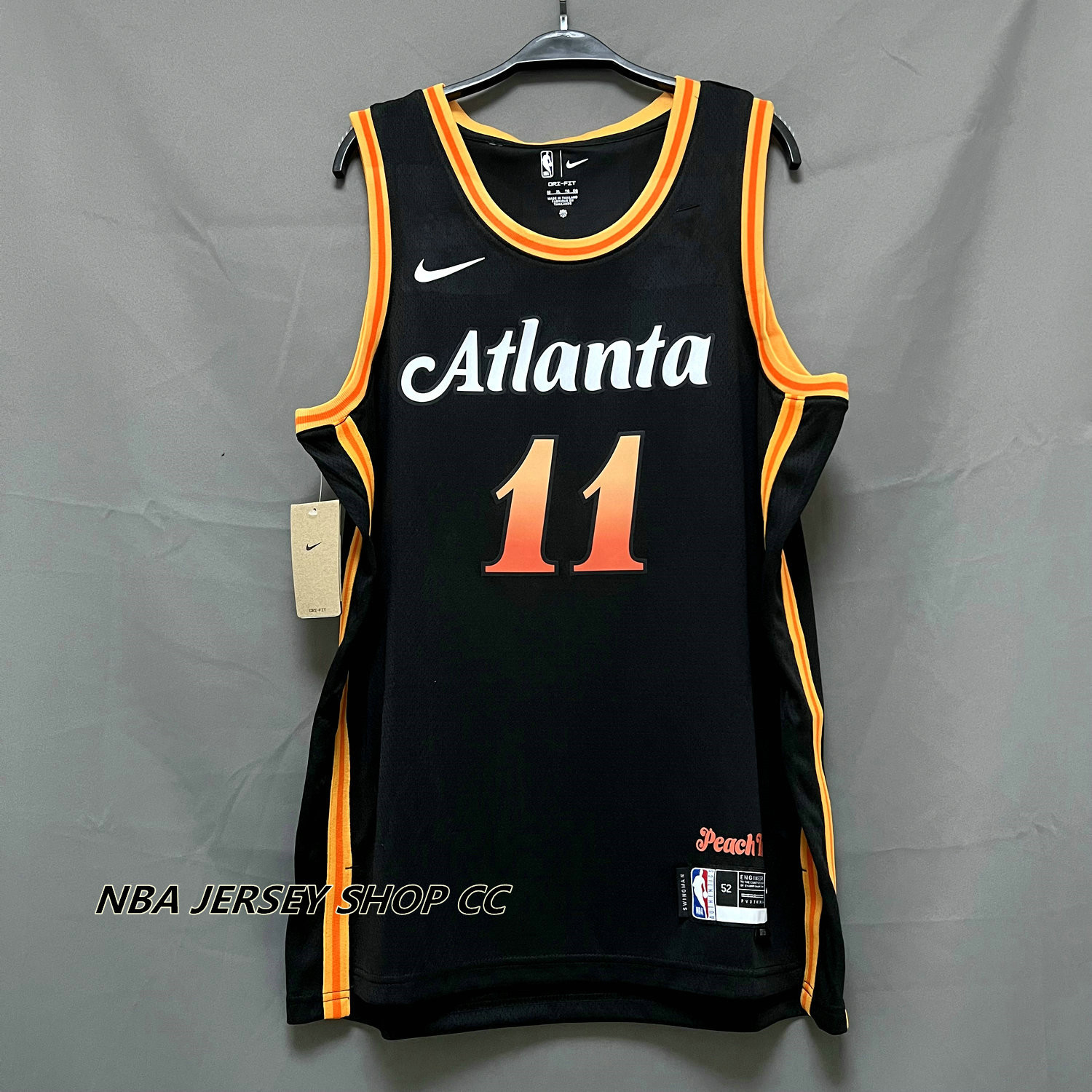 High Quality】2022-23 Men's New Original NBA Atlanta Hawks #11 Trae Young  City Edition Black Jersey Swingman Heat-pressed