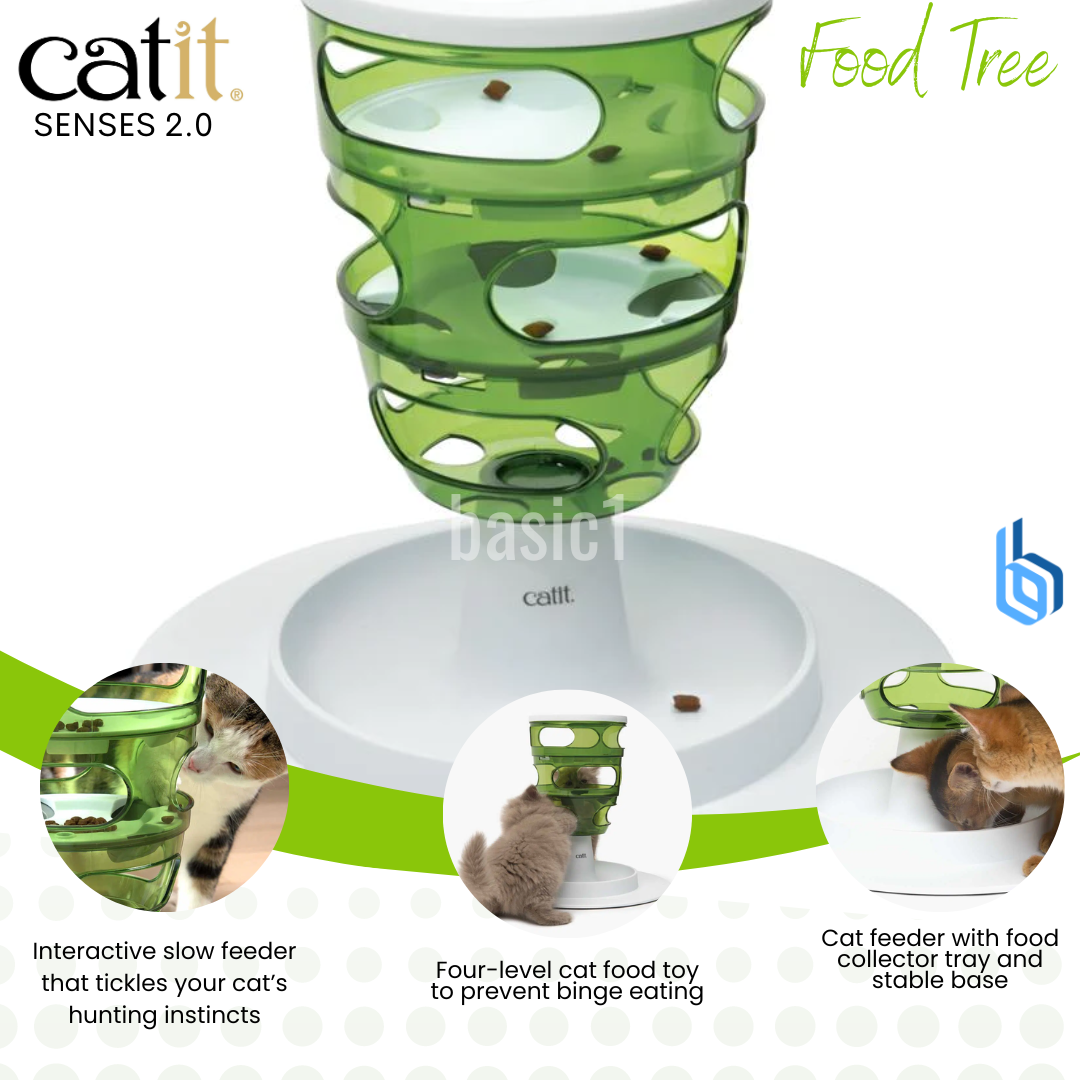 Catit Senses 2.0 Food Tree - Sturdy Tree-Shaped Slow Feeder