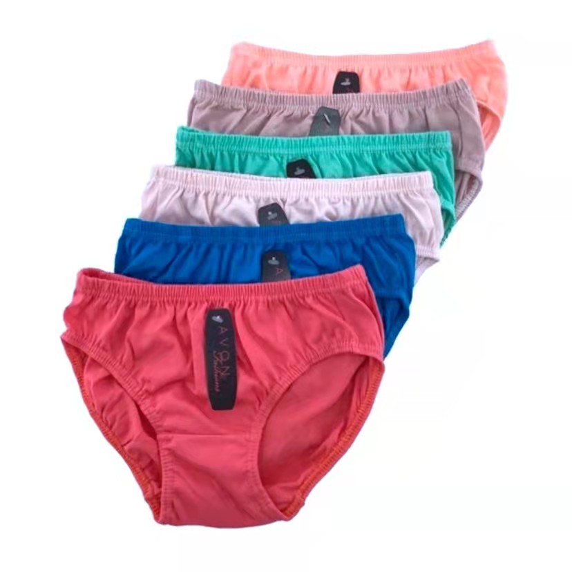 Assorted design) Plain underwear ladies panty 12/6pcs random color