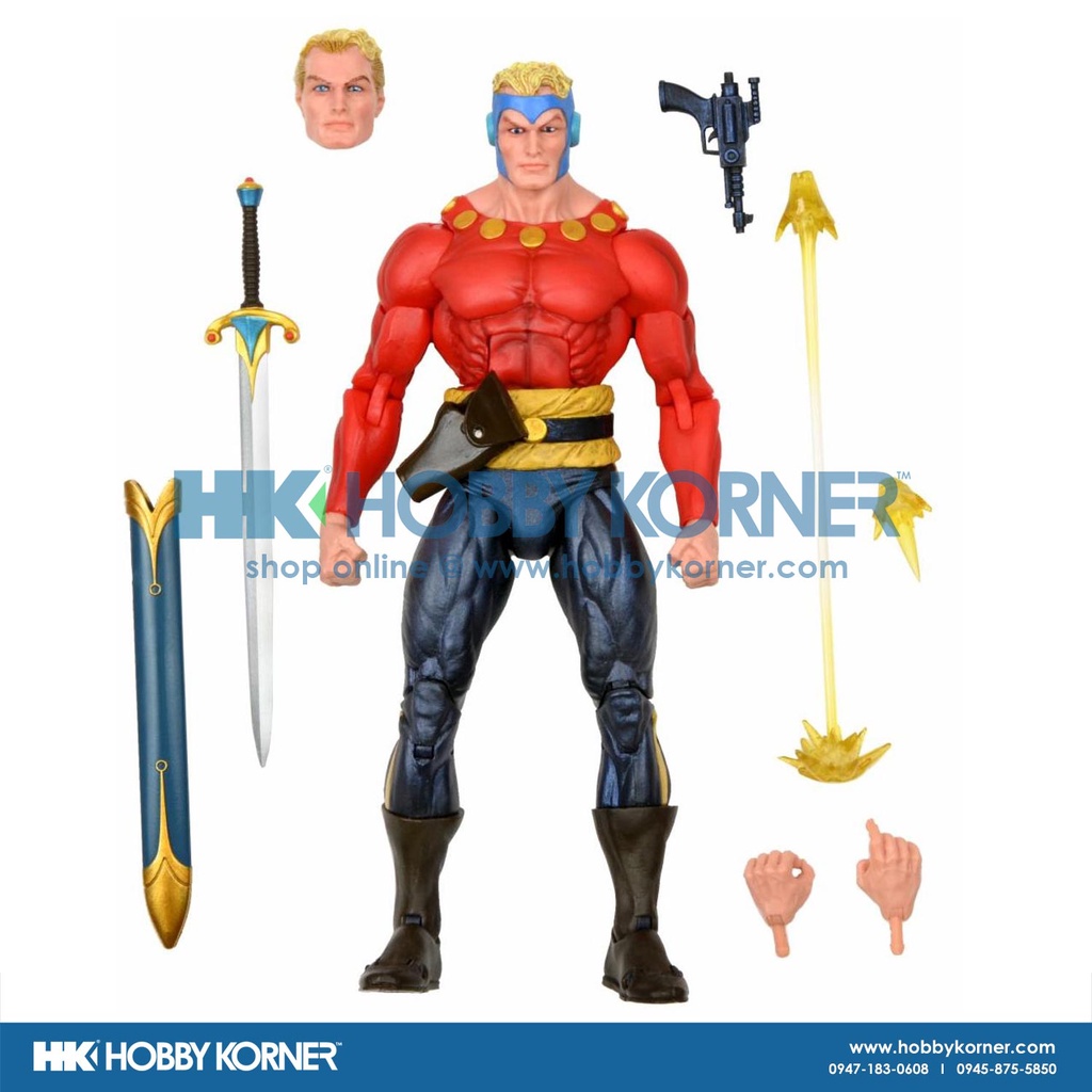 NECA Action Figure Flash Gordon 17,8 Cm - The Original Superheroes, Con Blaster E Spada, Da Collezione - 3