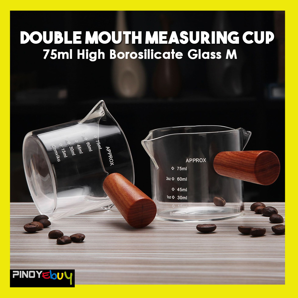PINOYEBUY Espresso Cup Shot Glass Coffee Measuring Cup Shot Glass with