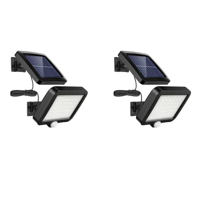 2 Pcs Solar Lights Outdoor,56LED Solar Motion Sensor Outdoor Light,Waterproof Wall Mount Solar Flood Lights for Yard,Etc