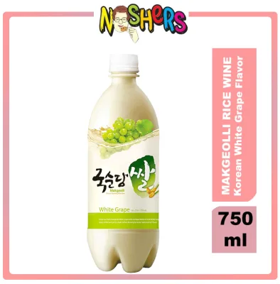 Noshers Kooksoondang Makgeolli Korean Traditional Rice Wine Drink White Grape Flavor 750ml