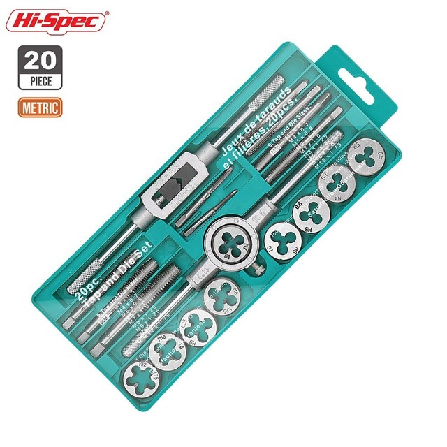 Taps and Dies Set, Adjustable Hardened Steel Screw Thread Tap Wrench
