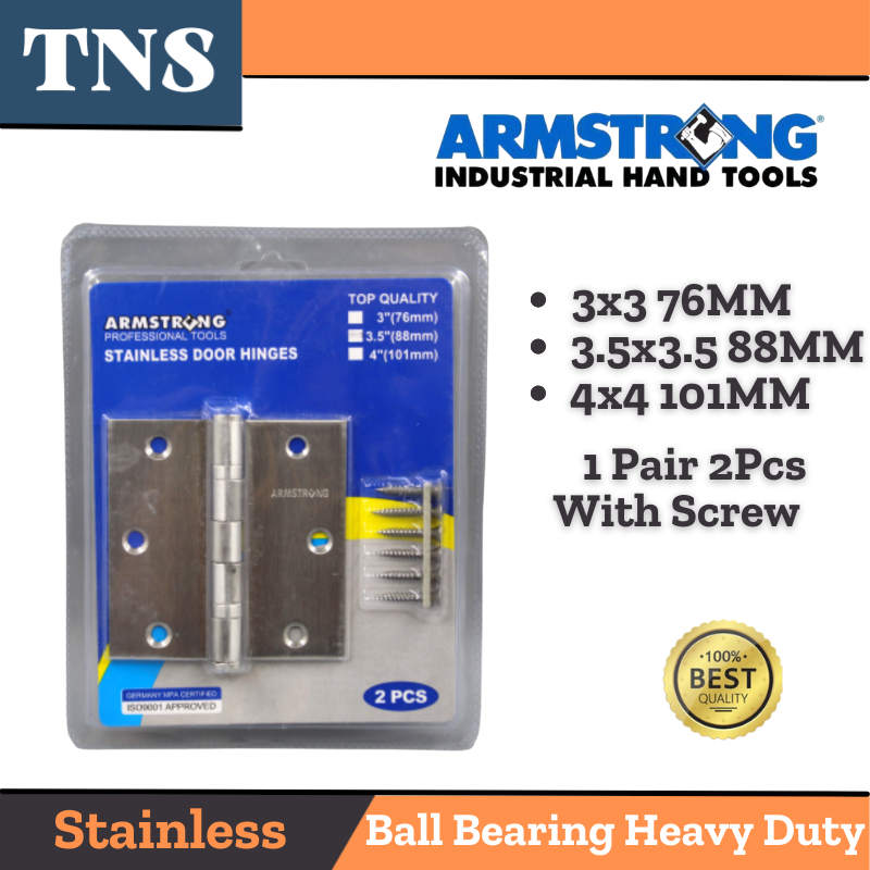 ARMSTRONG Heavy Duty Stainless Door Hinges With Screw Bisagra 3x3, 3