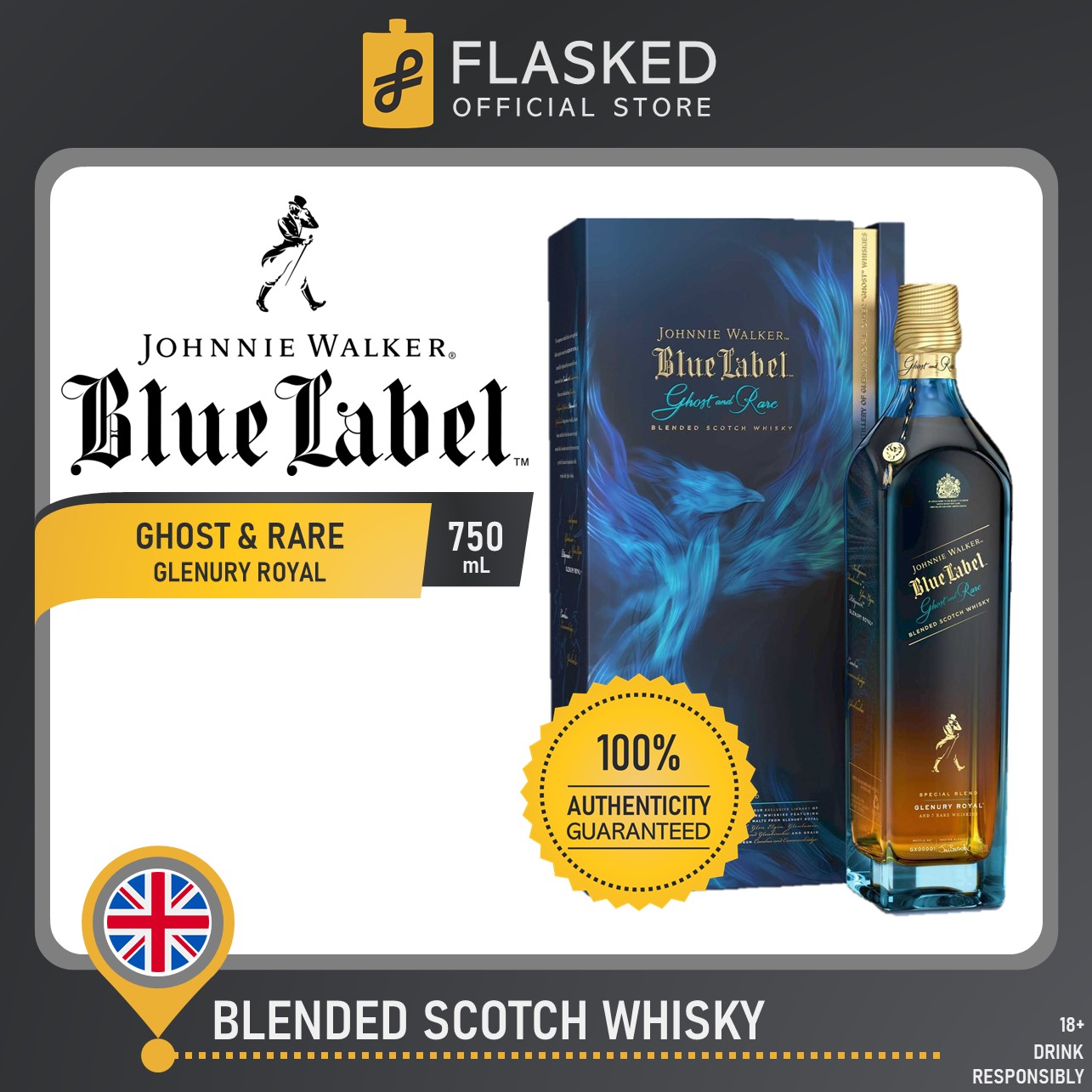 Johnnie Walker Blue Label Ghost And Rare Glenury Royal Blended Scotch Whisky 750ml Lazada Ph 4867