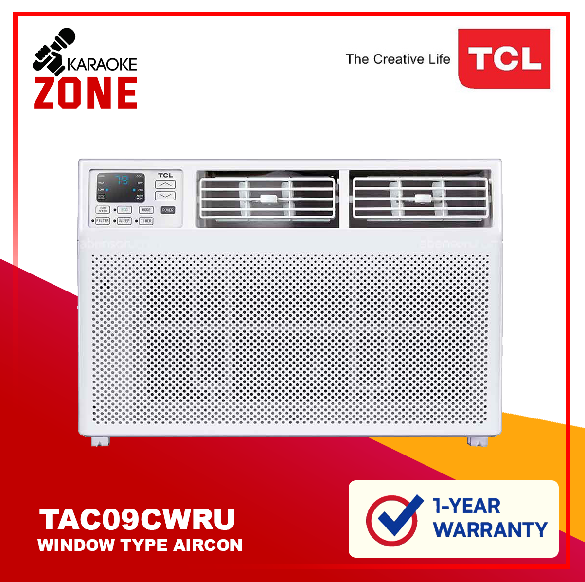 TCL TAC 09 CWR /U / 1.0hp Window Type Aircon Remote / Non Inverter ...