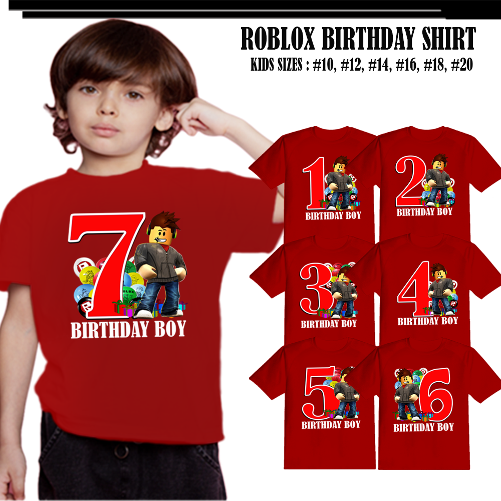Roblox Birthday 1st to 7th Design Print T-Shirt Lazada Lazada PH