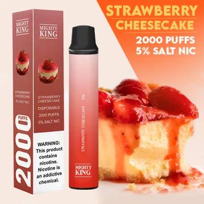 LEGIT MIGHTY KING Puff Plus smoke vapers full set（2000 Puffs) (STRWBERRY CHEESECAKE) Disposable pod Device Electronic Cigarettes 5% Saltnic 7.5ml Juice Flavor