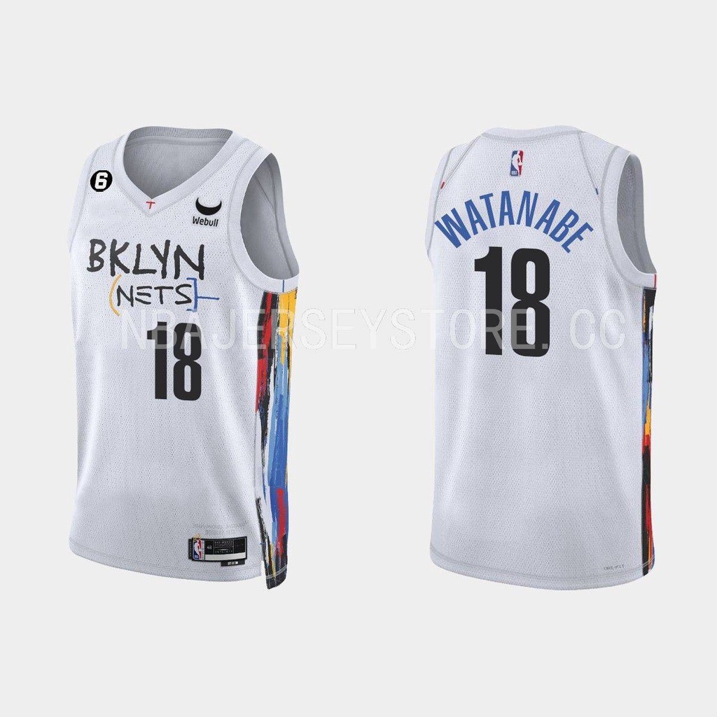 fux 22/23 NBA Jersey Nets Watanabe Mills Warren O neale White
