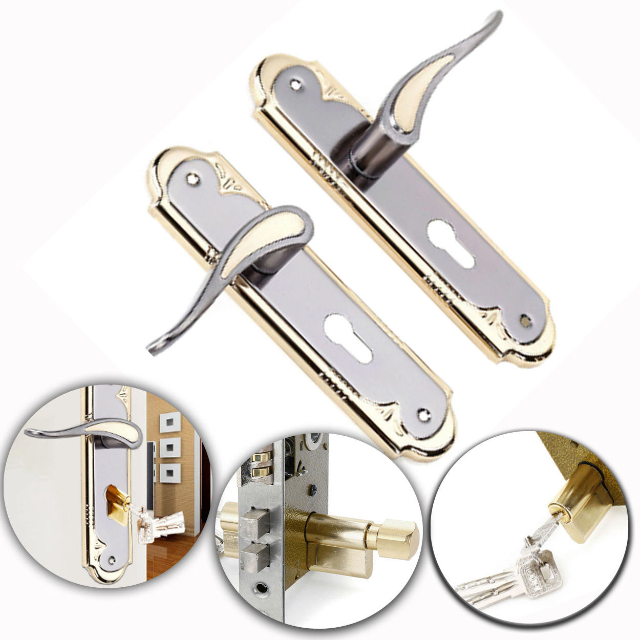 HANDLE 007 Good Quality Door Handle Set Home Security Entry Door