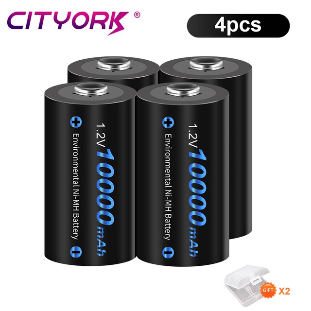 10000mAh D Size R20 Rechargeable Battery 1.2V NI-MH Rechargeable Type D ...