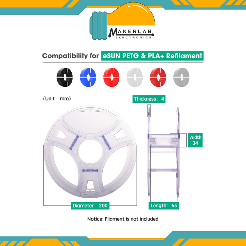 eSUN Reuseable Spool Espool for 1kg Refilament of Esun PLA+ and PETG  Filament for 3D Printer