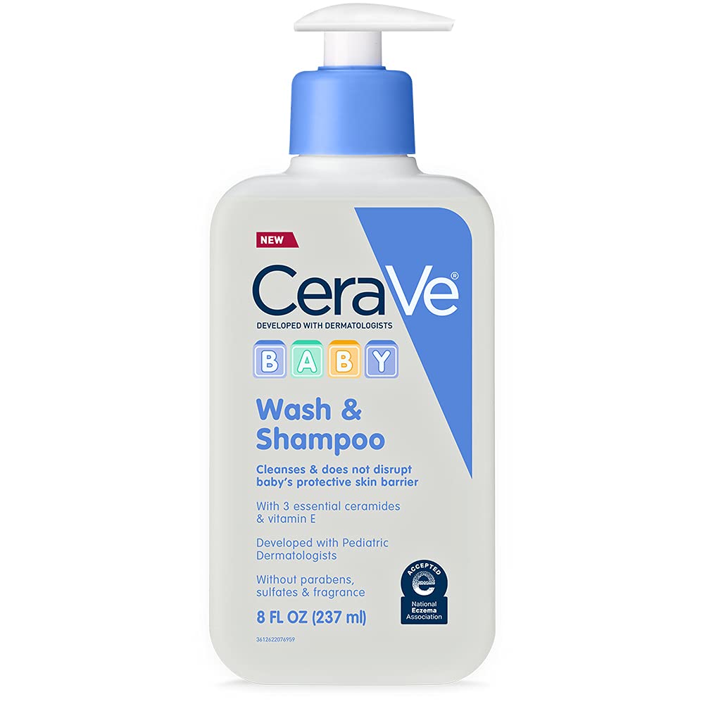 CeraVe Baby Wash Shampoo with Essential Ceramides Vitamin E,  237ml