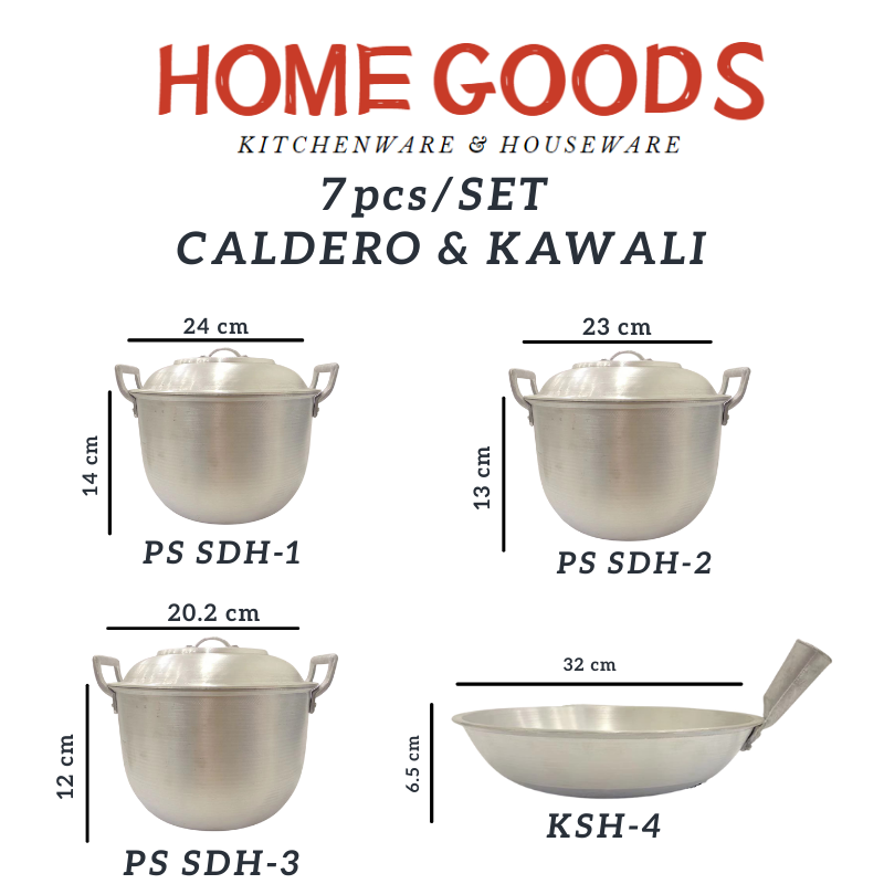 HOMEGOODS [1SET] High Quality 7 Pieces Cookware Set 3 Different Sizes
