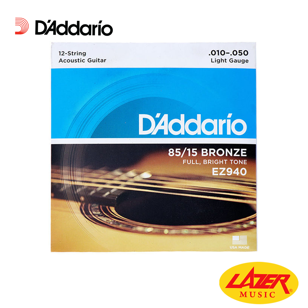 D'Addario EZ940 American Bronze Light Gauge 1050 12String Acoustic