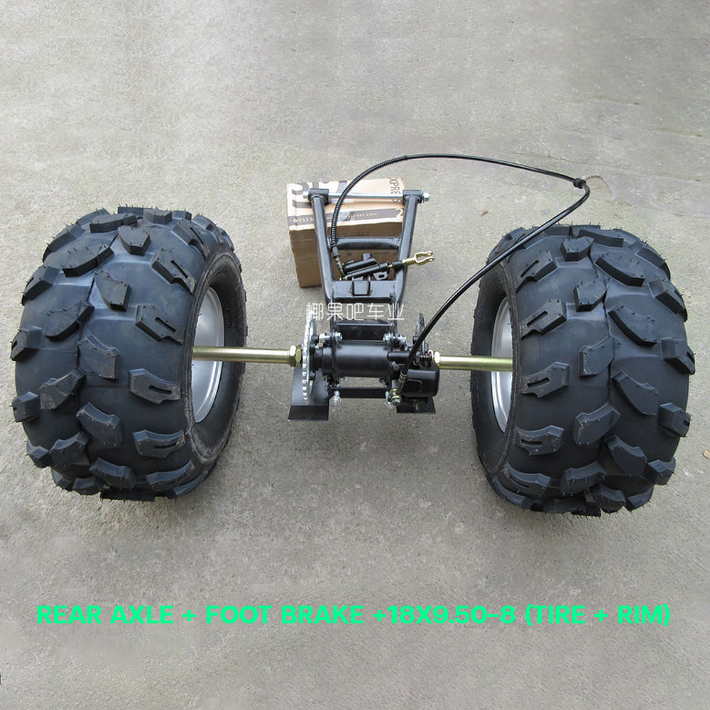 DIY ATV rear axle assembly Tricycle rear axle 8 inch wheels ATV tires 18x9.58 Motorcycle