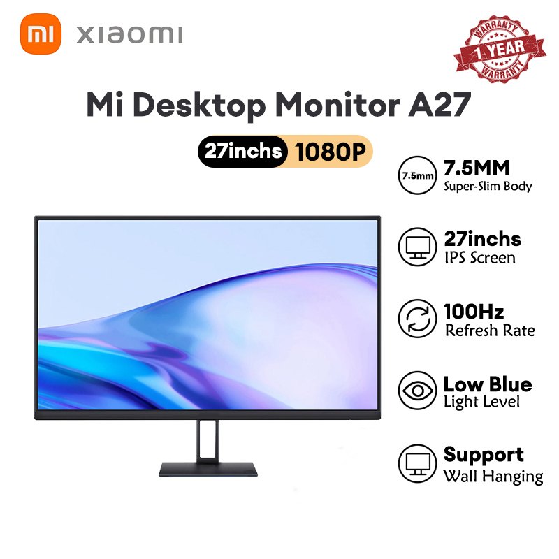 Xiaomi Redmi Gaming Monitor A27 27 inch 100Hz Fast IPS Full HD 1080P 8 ...