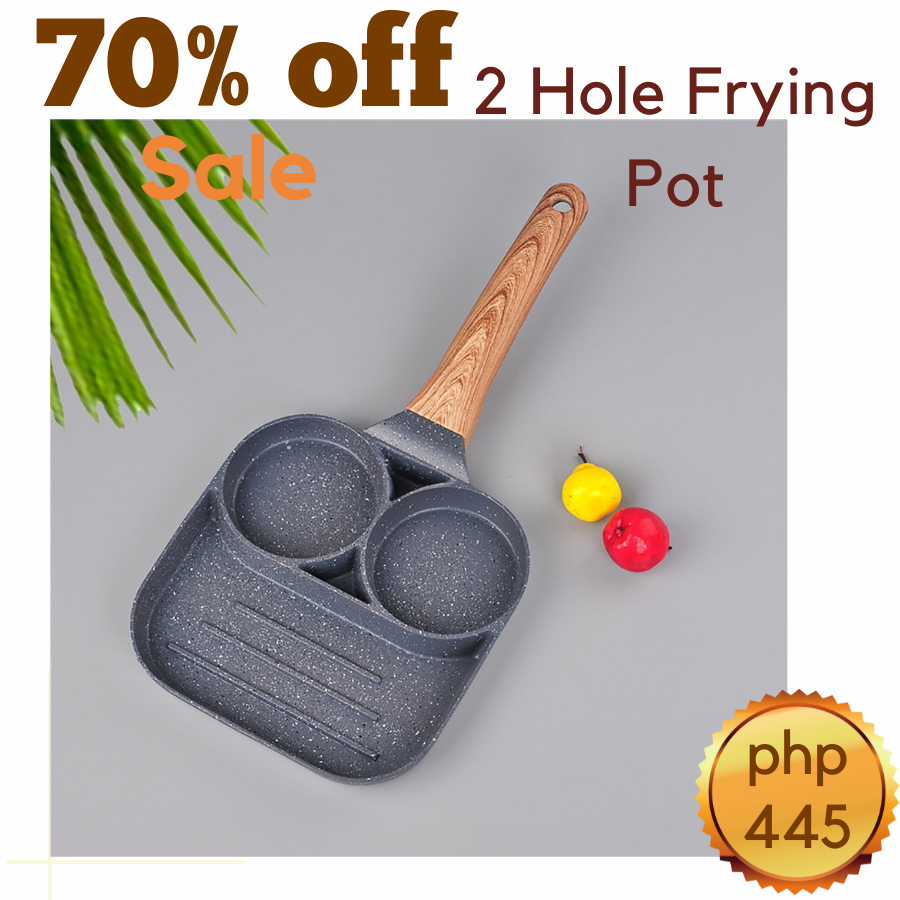 Frying Egg Pan Non Stick Sandwich Pan 2 Holes Burger Eggs Pan Pot Flat ...
