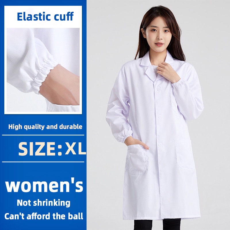 Lab Coat Long Sleeve Lab Coat White White Coat lab gown white