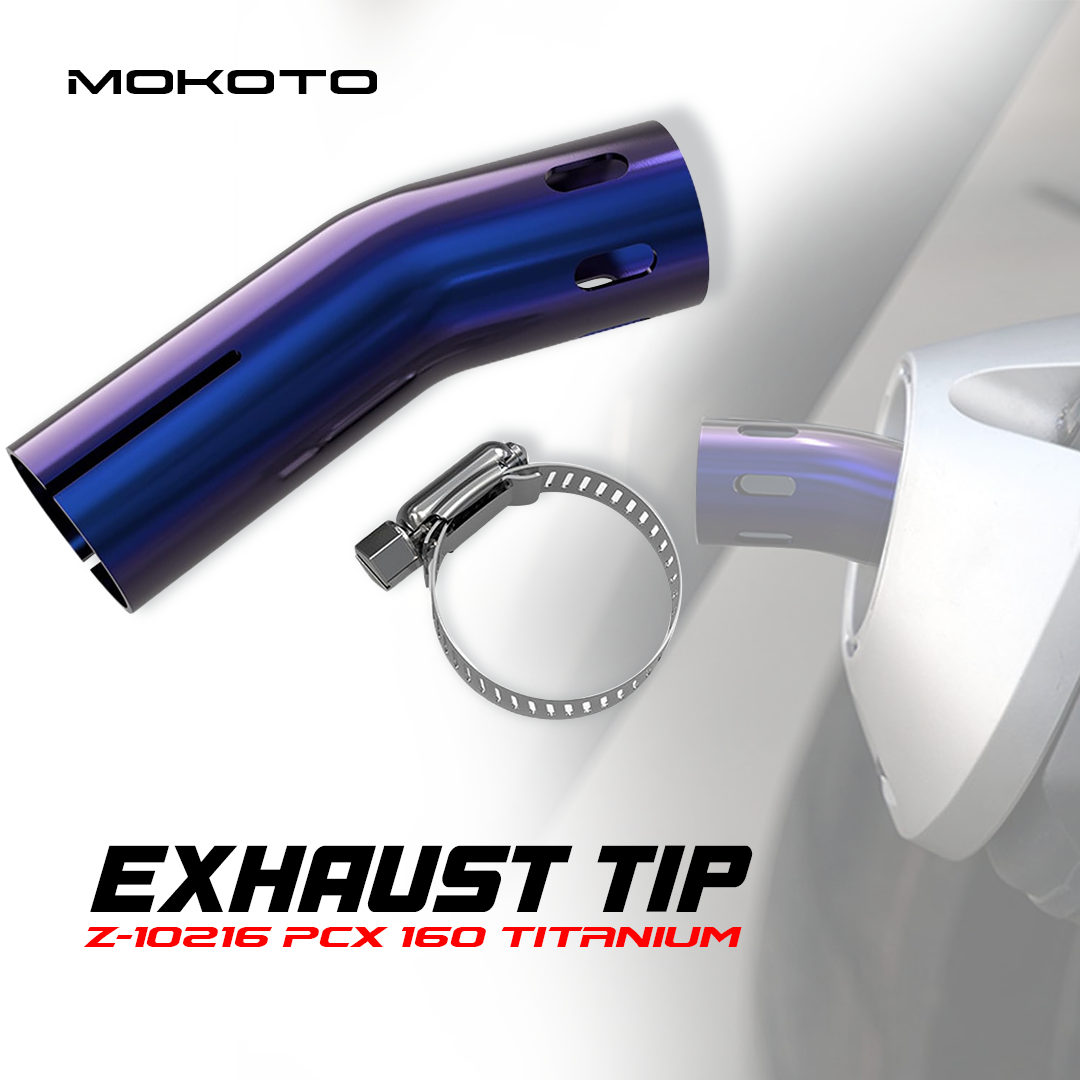 PCX 160 ALLOY EXHAUST TAIL PIPE END COVER TITANIUM/SILVER Z10216 MUFFLER TIP END COVER 1 PC