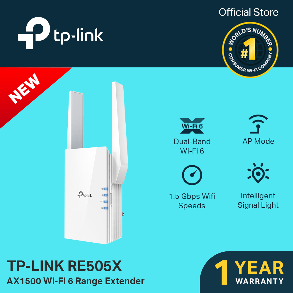 TP-Link RE505X AX1500 Wi-Fi 6 Dual Band Range Extender Wifi Extender Wifi  Booster 2.4GHz & 5GHz WiFi Repeater Wifi 6 TPLINK TP LINK