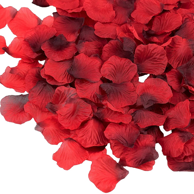 7000 Pieces Dark Red Silk Rose Petals Artificial Flower Petals for Valentine Day Wedding Flower Decoration