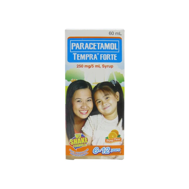 Tempra Forte 6 - 12 years old Orange Flavor 250 mg / 5 ml 60 ml Syrup ...