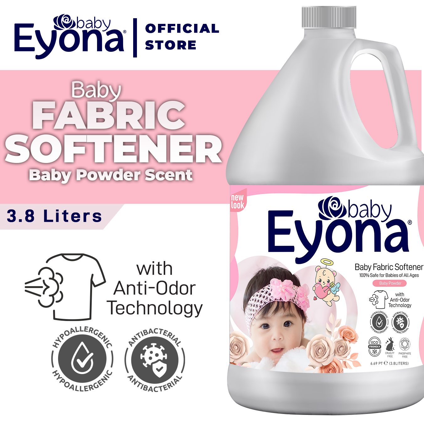 Eyona Natural Baby Fabric Softener Gentle on Skin, Hypoallergenic, Eco