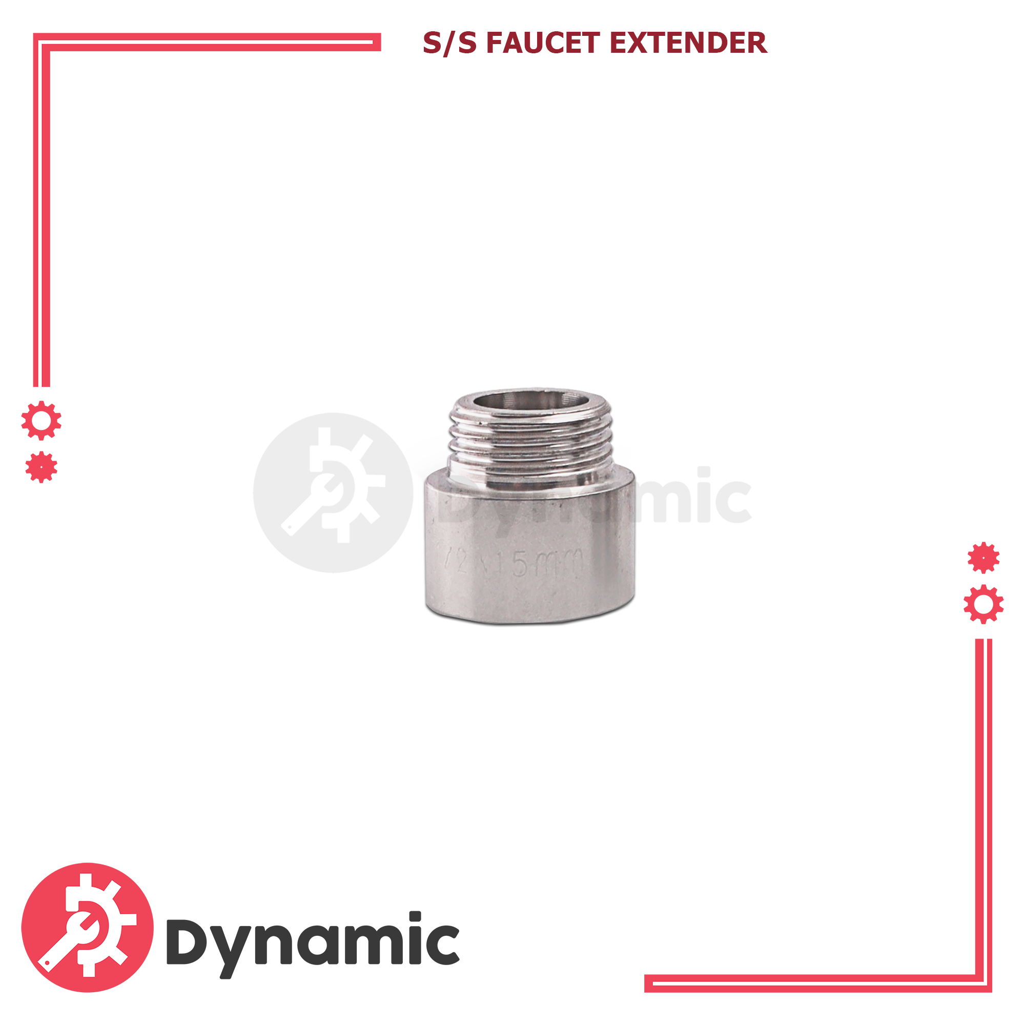 Stainless 1/2 NPT ( 20mm ) Male x 1/2 NPT ( 20mm ) Female 15mm Faucet