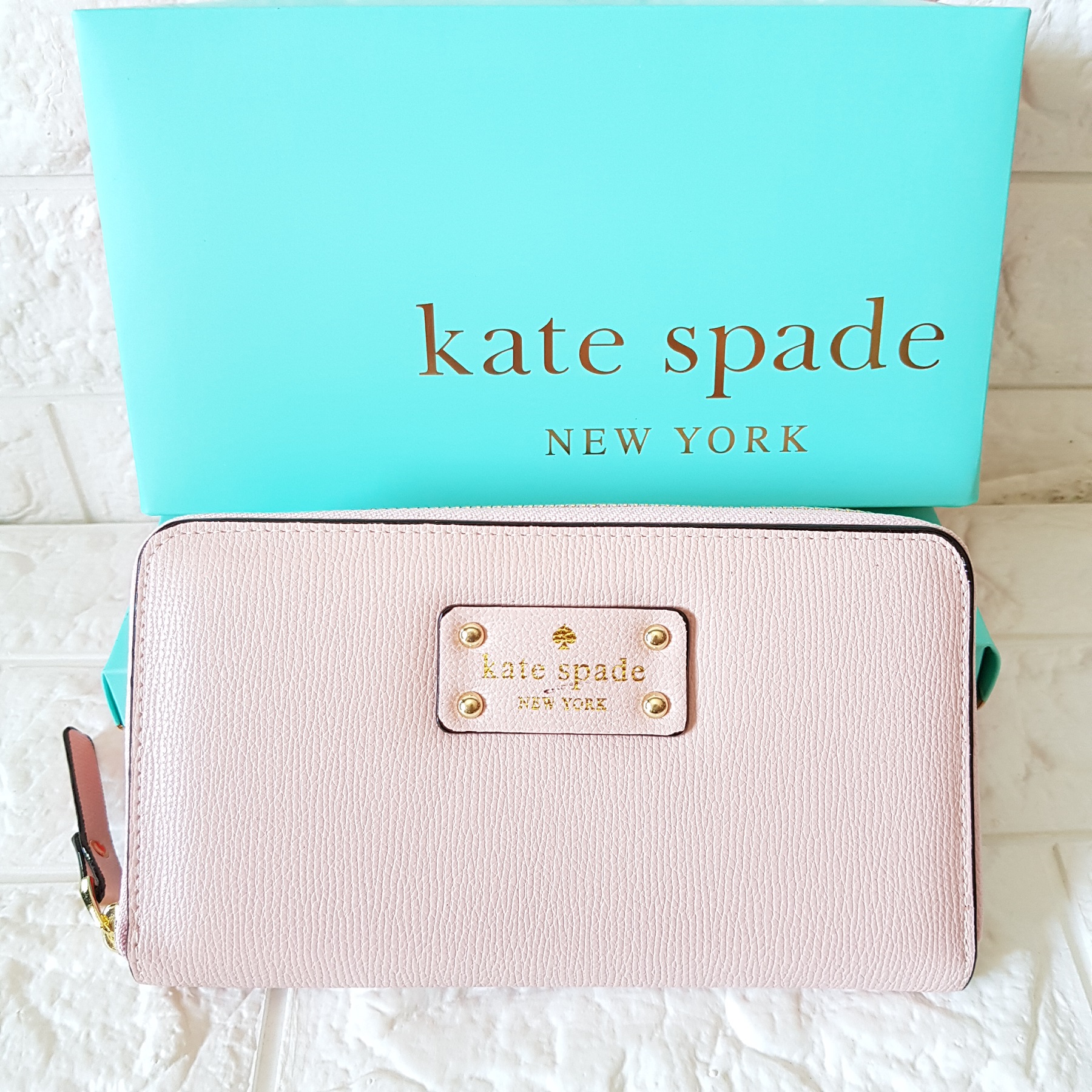 Kate Spade Classic Neda Bright Zinnia New Wellesley Zip Around Wallet - Light  Pink with Patch Printed Logo | Lazada PH